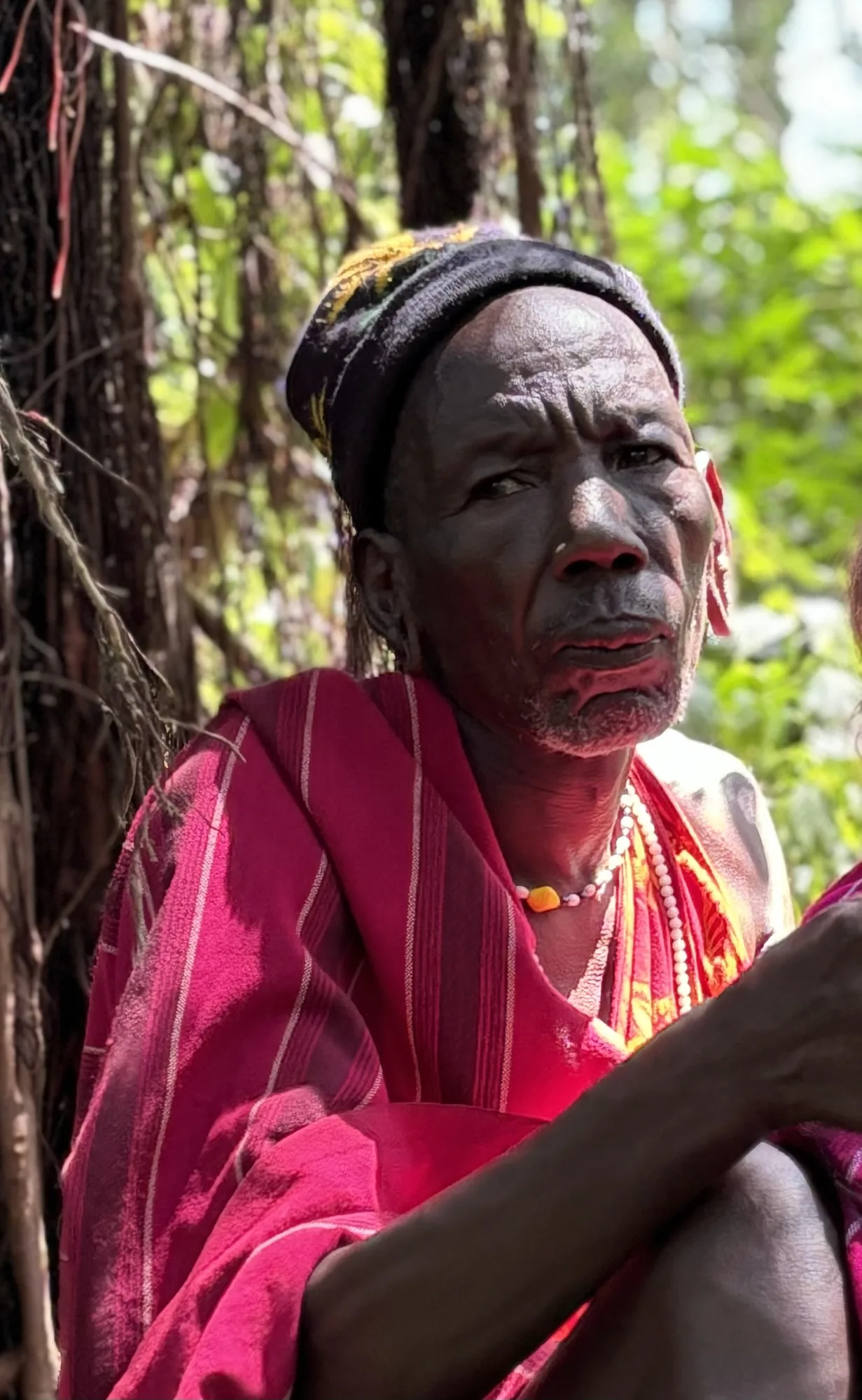 Portrait d'un ancien maasaï au visage marqué par le temps